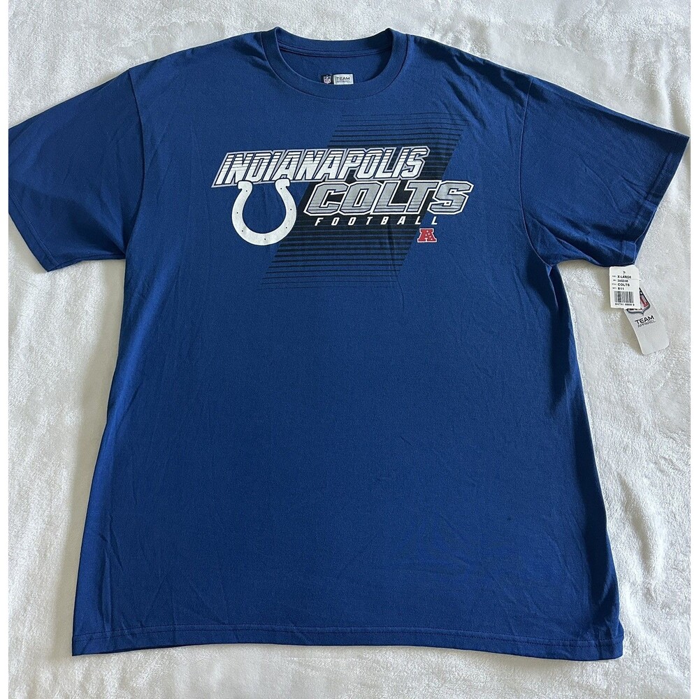 NWT - NFL Team Apparel Indianapolis Colts Blue Graphic T Shirt Mens XL New